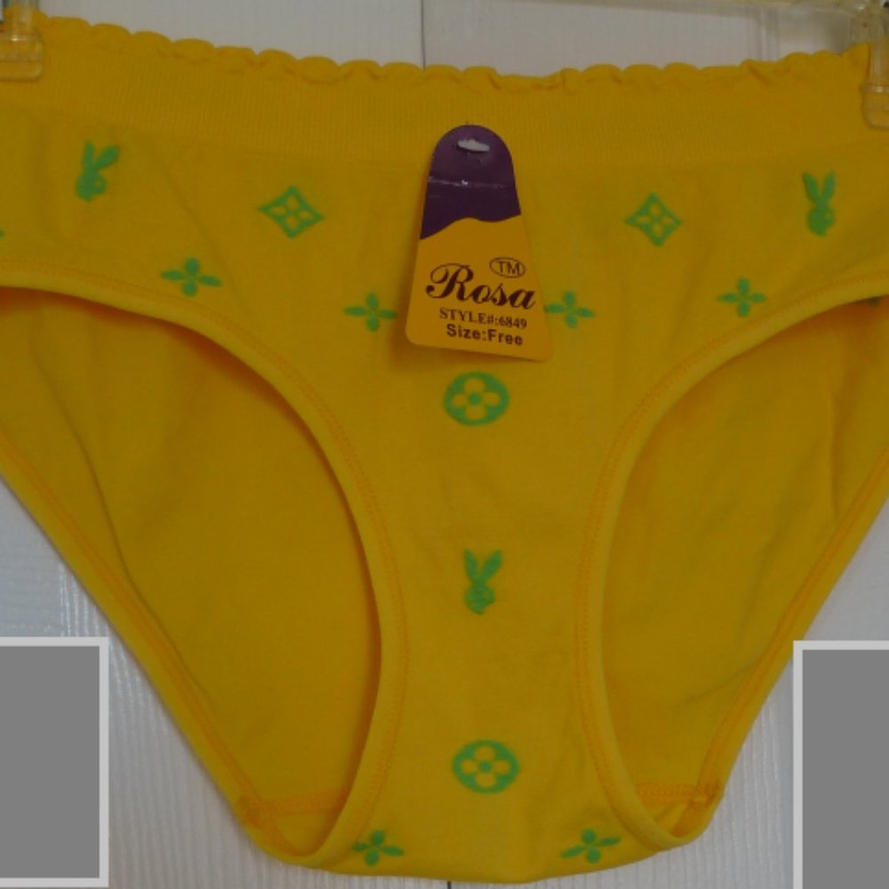 Rosa - Playboy bunny panties women, yellow, size Free